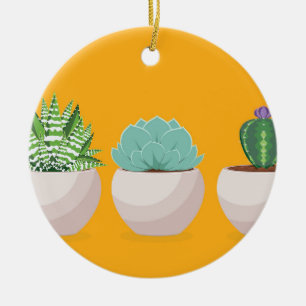 Succulent in a Pot Ceramic Ornament