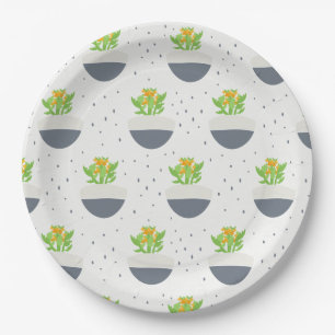 Succulent Kalanchoe Plant Mum Pattern Paper Plate