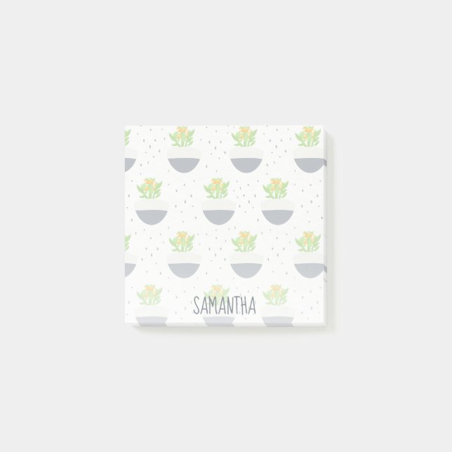 Succulent Kalanchoe Plant Mum Pattern Post-it Notes (Front)