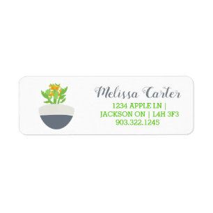 Succulent Kalanchoe Plant Mum Pattern Return Address Label