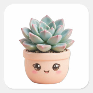 Succulent Kawaii Indoor Plant Sticker