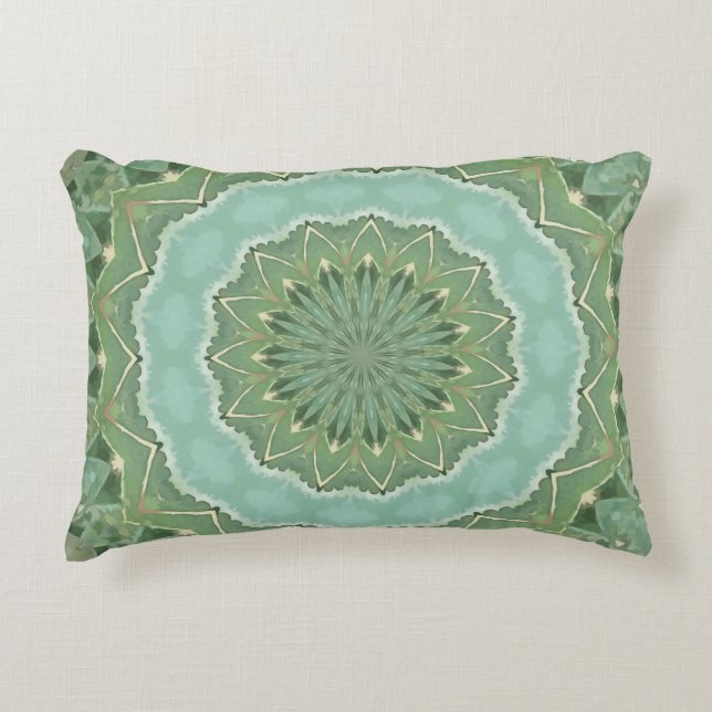 Succulent Mandala Decorative Cushion (Front)