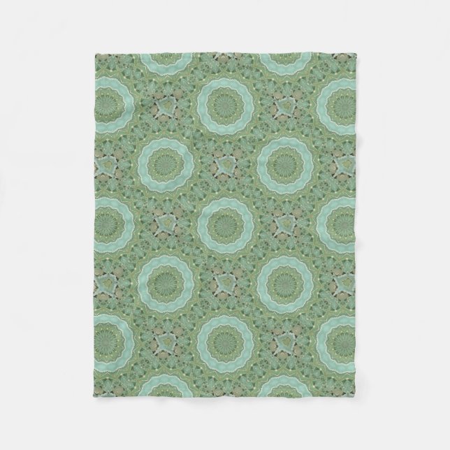 Succulent Mandala Fleece Blanket (Front)