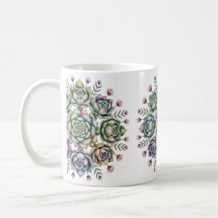 Succulent mandala pattern coffee mug