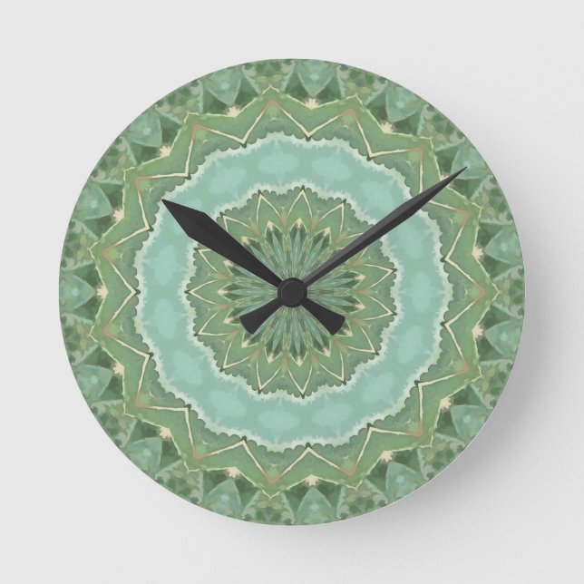 Succulent Mandala Round Clock (Front)
