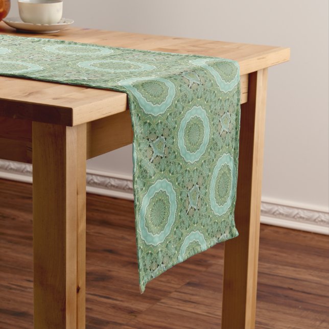 Succulent Mandala Short Table Runner (In Situ)