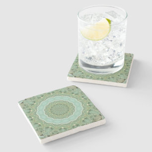 Succulent Mandala Stone Coaster