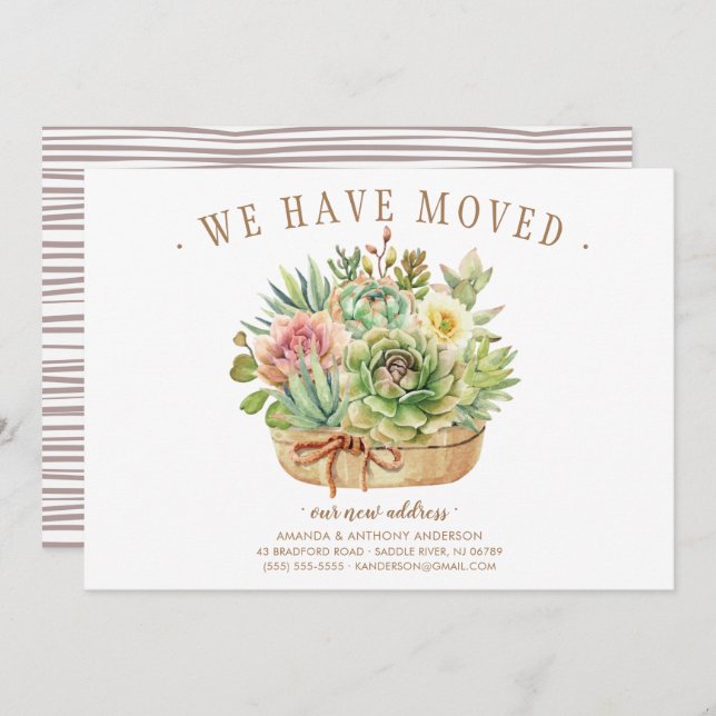 Succulent Moving Announcement (Front/Back)