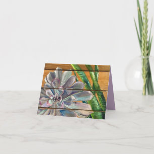 Succulent on Wood Card
