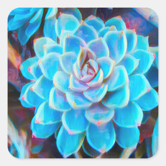 succulent original art plant lover  square sticker