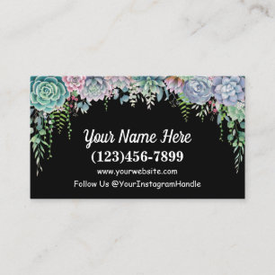 Succulent Plant Business Card Enchanted Design