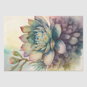 Succulent Plant Floral Decoupage Watercolor Tissue Paper