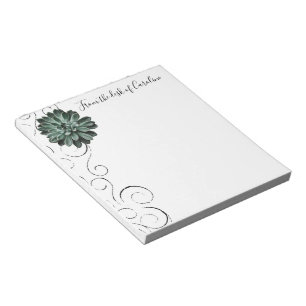 Succulent Plant Personalised Notepad