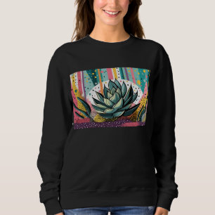 Succulent plant with colourful dots sweatshirt