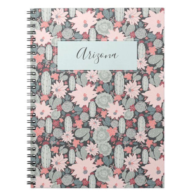 Succulent Plants Cactus Personalised Notebook (Front)