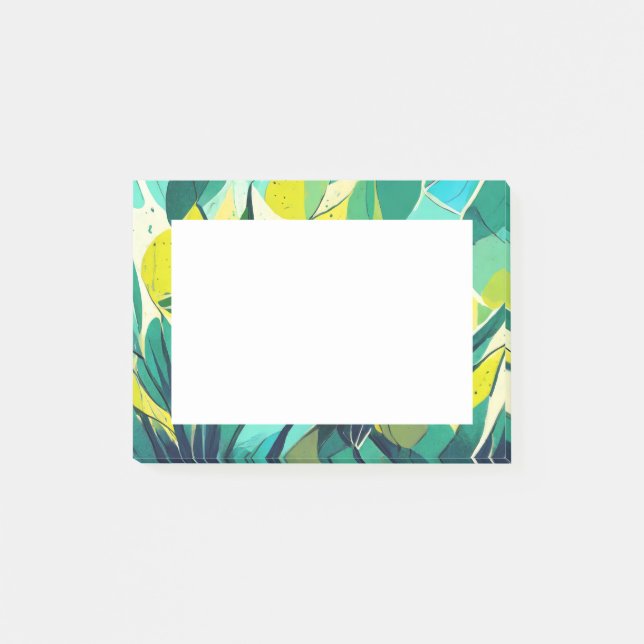 Succulent plants in green and yellow post-it notes (Front)