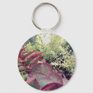 Succulent Plants Key Ring
