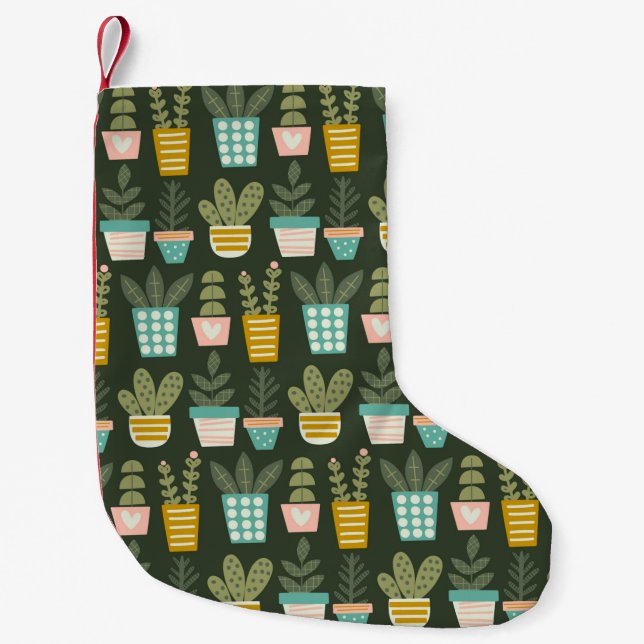 Succulent Plants Small Christmas Stocking (Front)