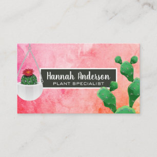 Succulent Plants Watercolor Texture Appointment Card