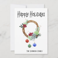 Succulent Poinsettia Wreath Southwest Holiday