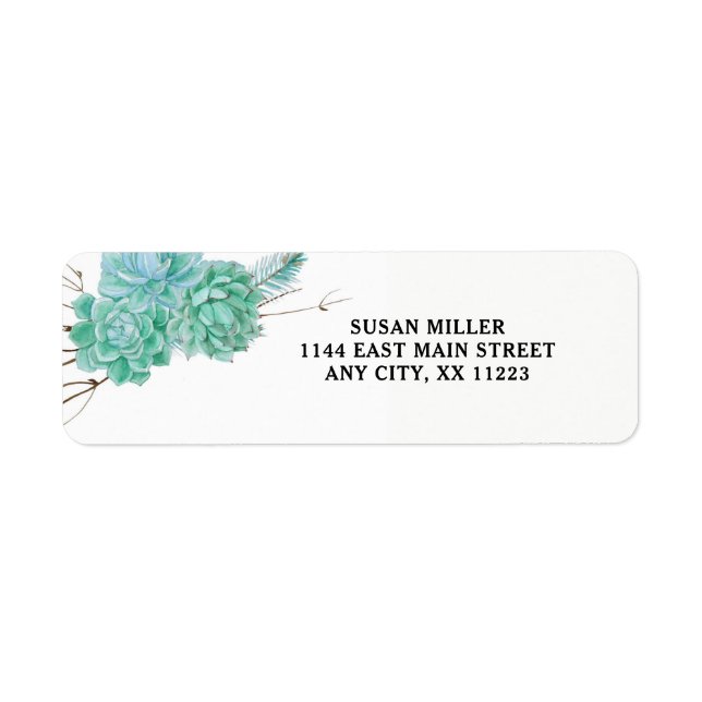 Succulent return address label 3961 (Front)