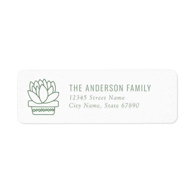 Succulent Return Address Labels (Front)