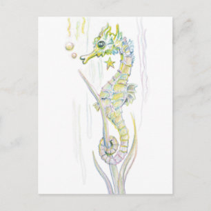 Succulent Seahorse Postcard