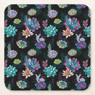 Succulent Seamless Pattern Coaster