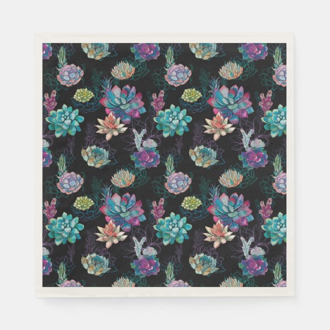Succulent Seamless Pattern  Napkin (Front)