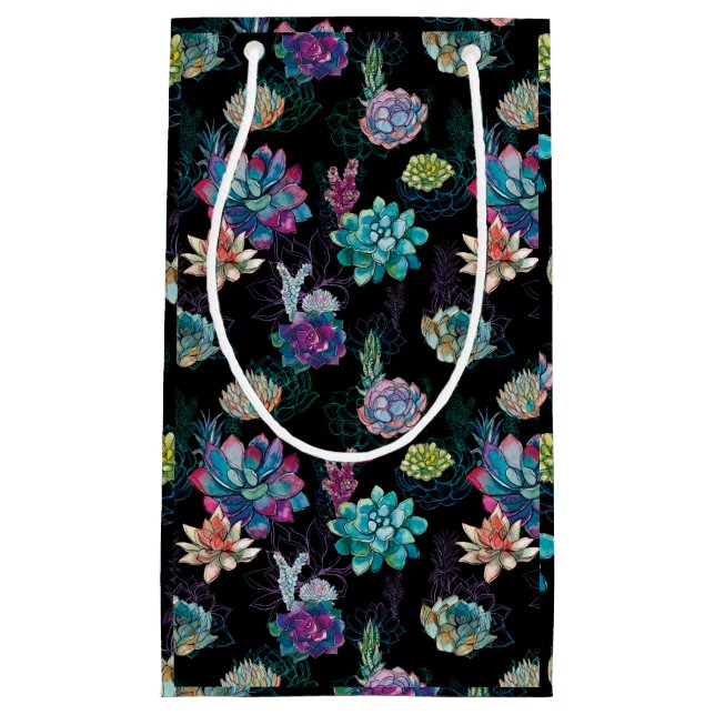 Succulent Seamless Pattern Small Gift Bag (Front)