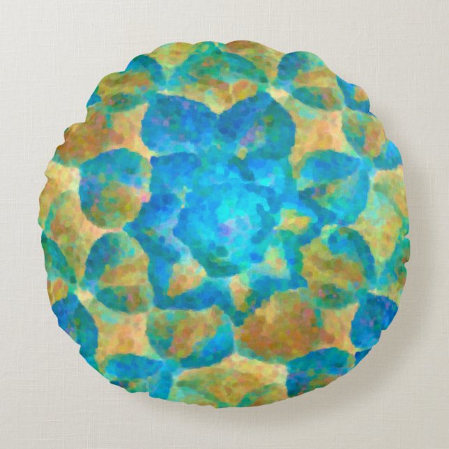 Succulent Sunshine Round Cushion (Front)
