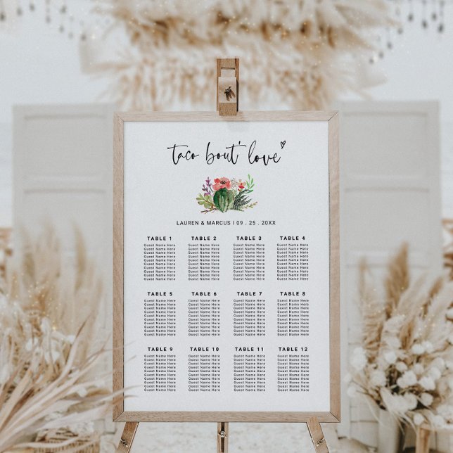 Succulent Taco Bout Love Wedding Seating Chart (Creator Uploaded)