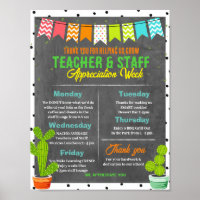 Succulent Teacher Appreciation Week Itinerary