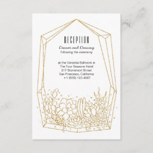 Succulent Terrarium Wedding Reception Card