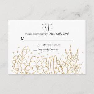 Succulent Terrarium Wedding RSVP Card