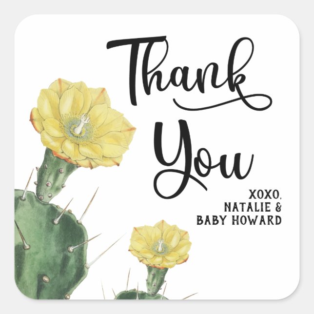 Succulent Thank You Sticker (Front)