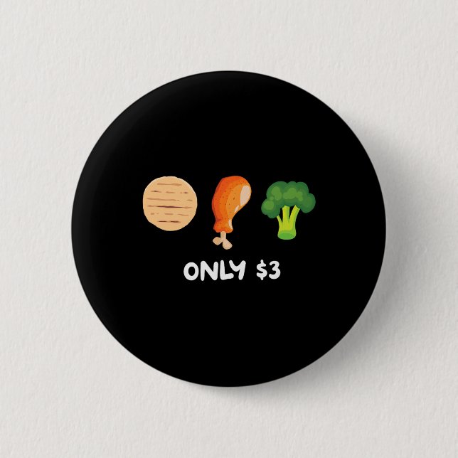 Succulent Three Dollar Meal - Broccoli Chicken Tor 6 Cm Round Badge (Front)