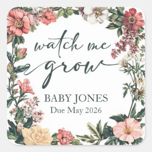 Succulent Watch Me Grow Baby Shower Favour Tag