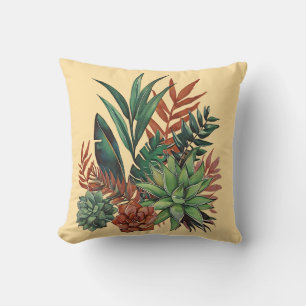 Succulent Water Colour T-Shirt Cushion