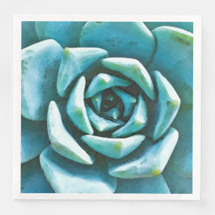 Succulent Watercolor Napkin