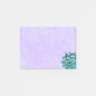 Succulent Watercolor on Lavender Lace Post-it Notes