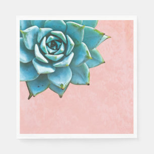 Succulent Watercolor Pink Lace Napkin