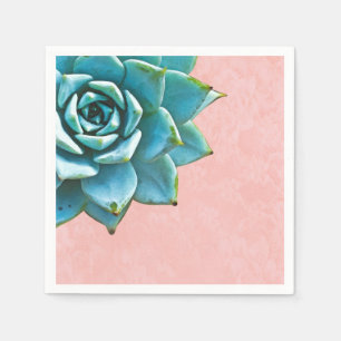 Succulent Watercolor Pink Lace Napkin