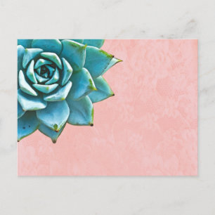 Succulent Watercolor Pink Lace Postcard