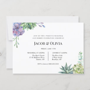 Succulent Wedding Rehearsal Dinner invite