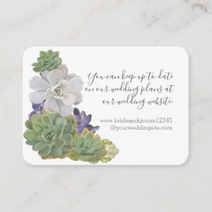 Succulent Wooden Western Boho Wedding Website Card