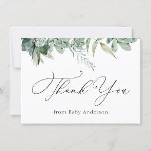 Succulents and Eucalyptus Baby Shower Thank You
