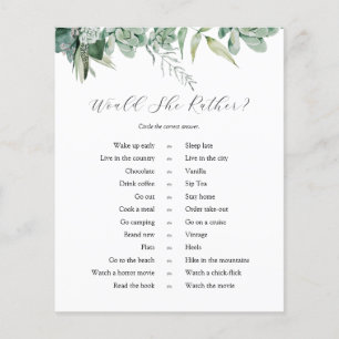 Succulents and Eucalyptus Would She Rather Game