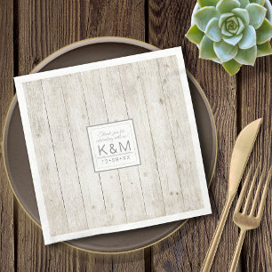 Succulents and Rustic Wood Wedding ID515 Napkin
