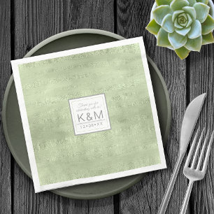 Succulents and Sparkle Wedding Green ID515 Napkin
